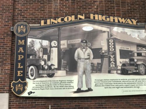 Lincoln Highway sign in Maple Park
